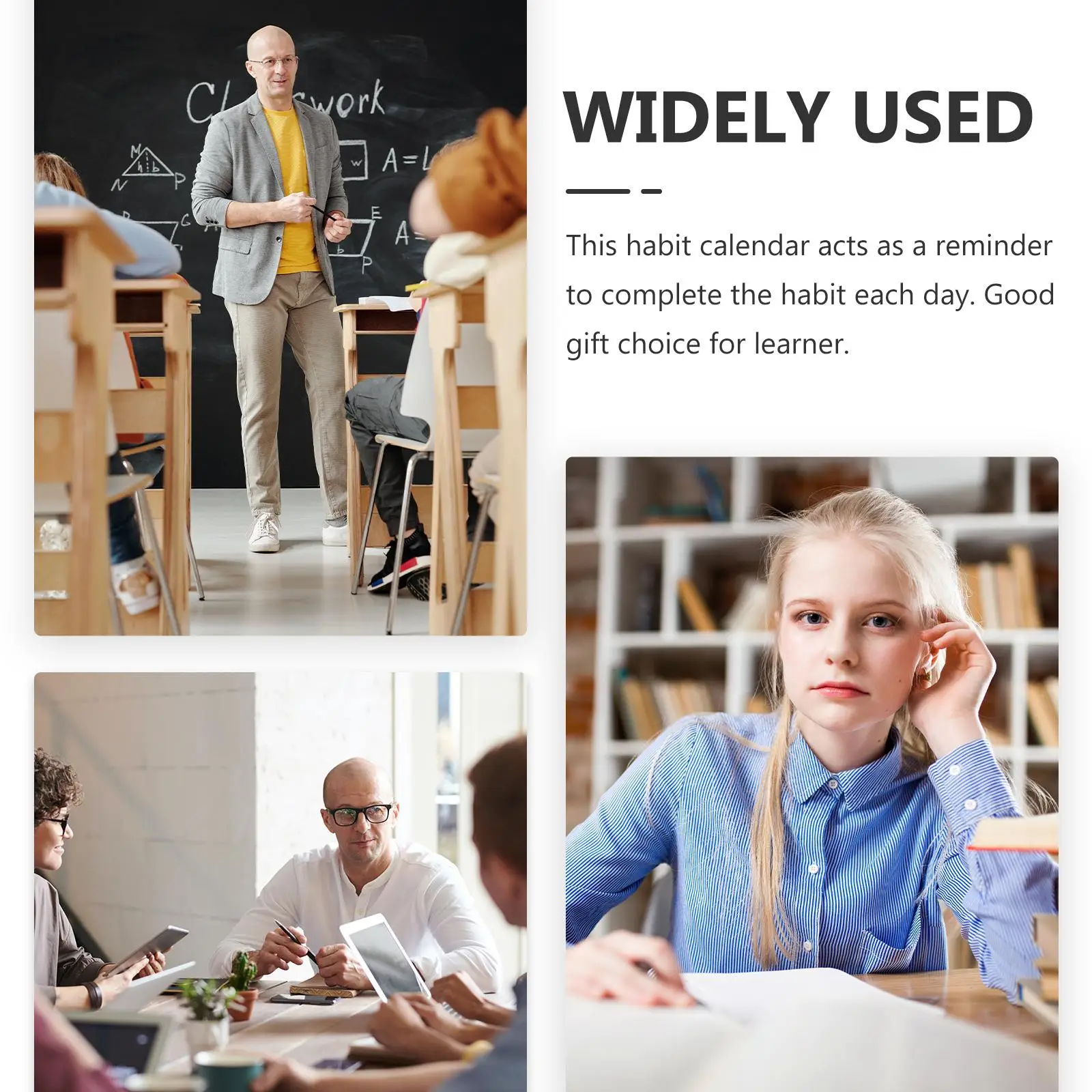 No Date Habit Tracker Journal for Goal Setting Workout Planner Minimalist Yellow White Design Schedules Motivation Notepad