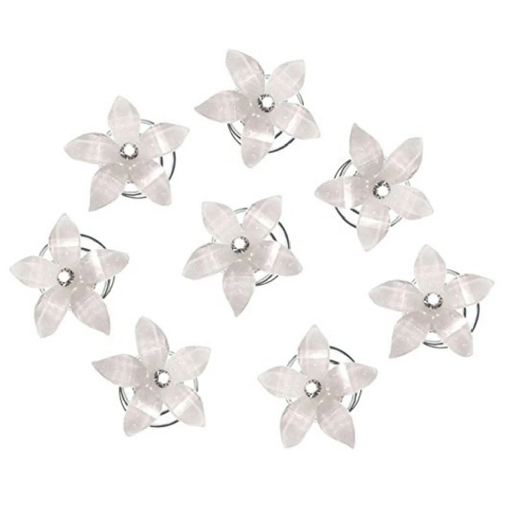 

12 Pcs Diamond Flower Hairpin Barrettes Bridal Hairpins Spiral The Flowers Bride