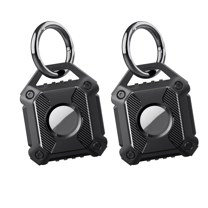 2 Pack Waterproof Keychain Holder Case For Airtags ,Anti-Theft Protective Tracker Case With Key Ring For Luggage, Keys