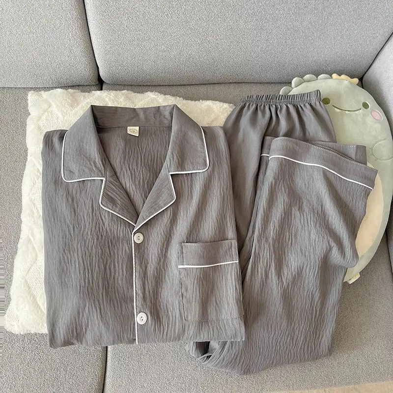 Men's Pajamas Spring and Autumn Long-Sleeved New Style Trendy Wearable All Year Round Home Wear Suit Youth Student Sleepwear