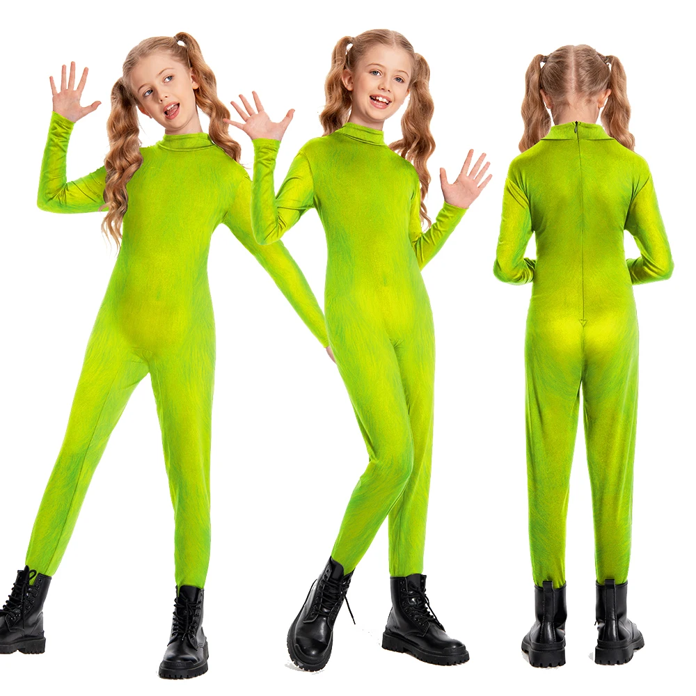 

Новогодний костюм Санта-Клауса для мальчиков и девочек, рождественские боди, одежда для фестиваля, вечерние зеленые комбинезоны для девочек, рождественский костюм