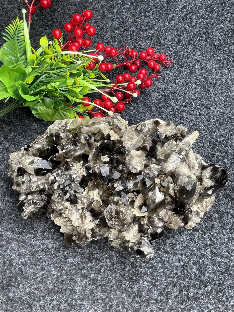 Minerales Natural Black Crystal Ore Specimen  Reiki Healing Stone Room Decor Home Decoration Maison Aquarium Crafts Gifts