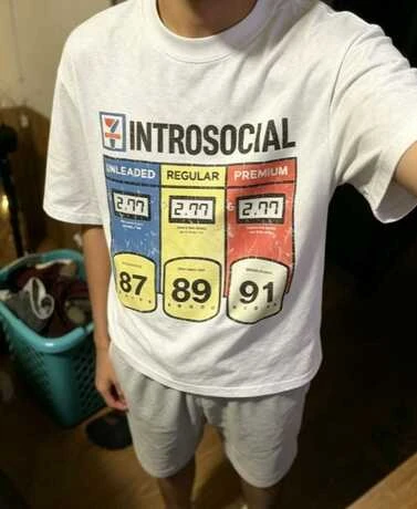 This Boxy Tee Has Worn Gas Art, Tri-Color Pumps & 