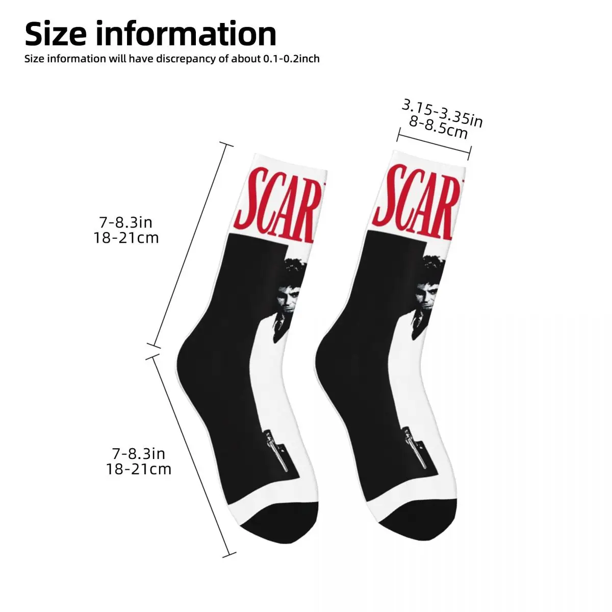 Fashion Scarface Original Football Socks Retro Music Polyester Long Socks for Unisex Breathable