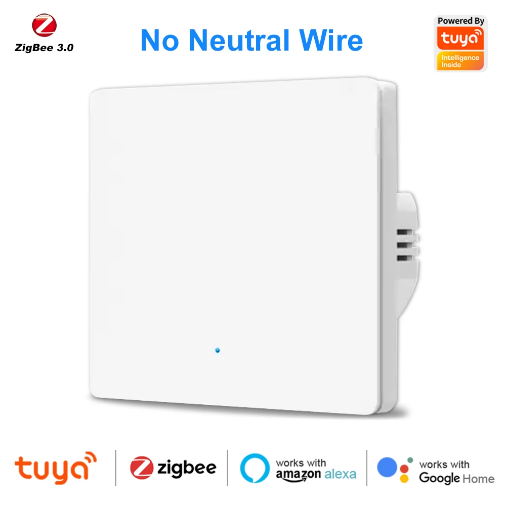 Tuya Zigbee 3.0 Smart Life Eu Drukknop Lichtschakelaar Geen Neutrale Draad Geen Condensator Nodig Ondersteuning Alexa Google Home Yandex Alice