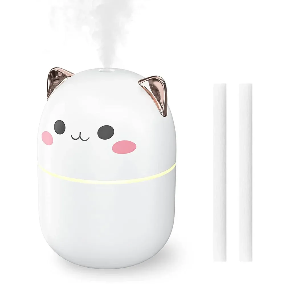 200ml Air Humidifier Cute Kawaiil Aroma Diffuser With Night Light Cool Mist For Bedroom Home Car Plants Purifier Humificador