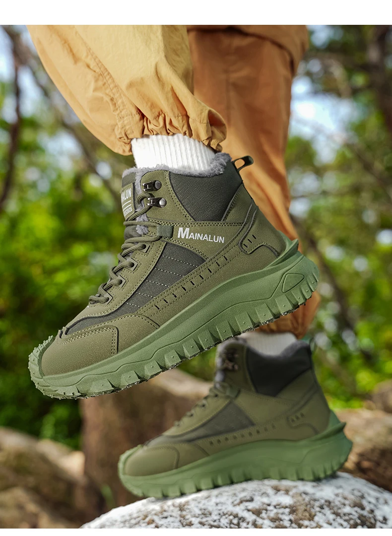 Herren-Outdoor-Schuhe und -Stiefel, Herrenschuhe, geeignet für den Winter, leicht, warm, einfach anzuziehen, mit einem stilvollen Obermaterial. – Detail 11