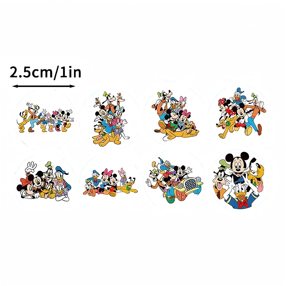

500pcs Disney Mickey Mouse Anime Stickers Roll Funny Decoration Sealing Decals DIY Laptop Phone Cute Decoration Sticker Toy Gift