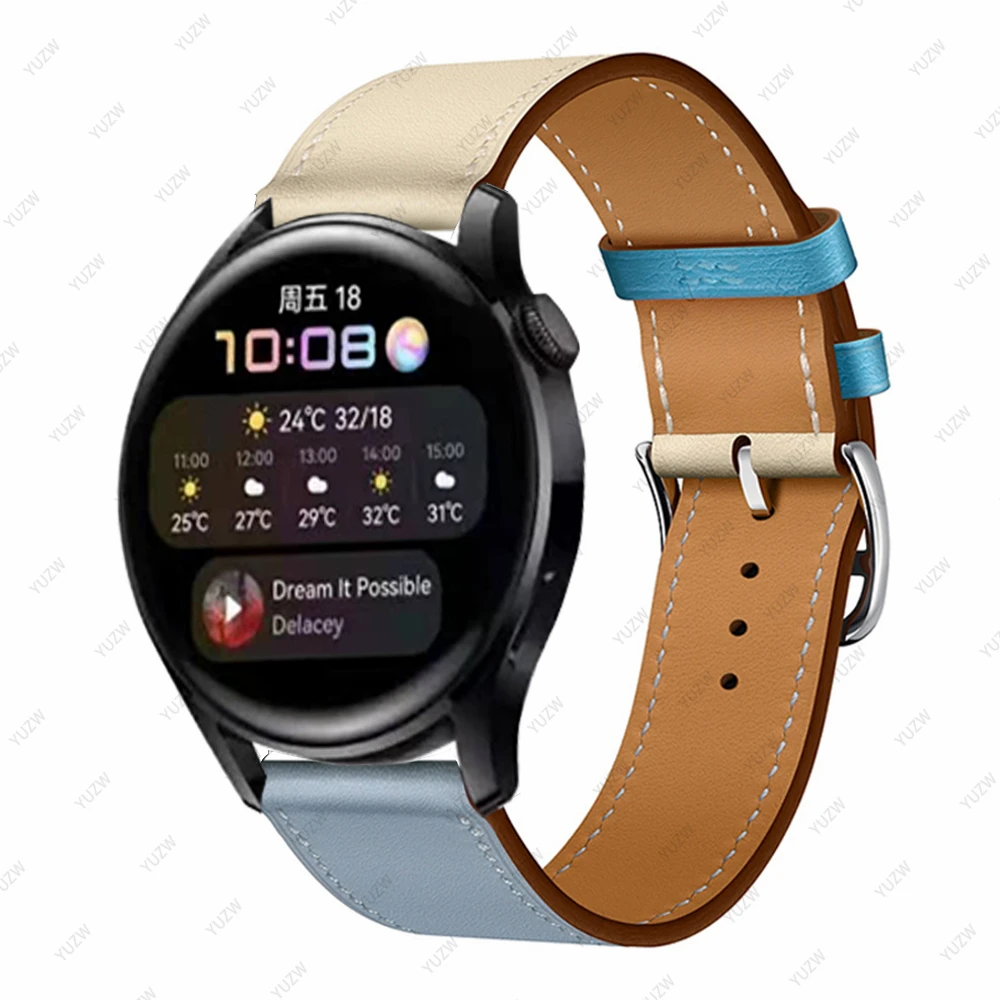 20/22mm Leather Strap for HUAWEI WATCH 3 GT 2 Pro GT3 42mm 46mm Luxury Band Bracelet for HONOR Magic GS Wristbands  Accessories