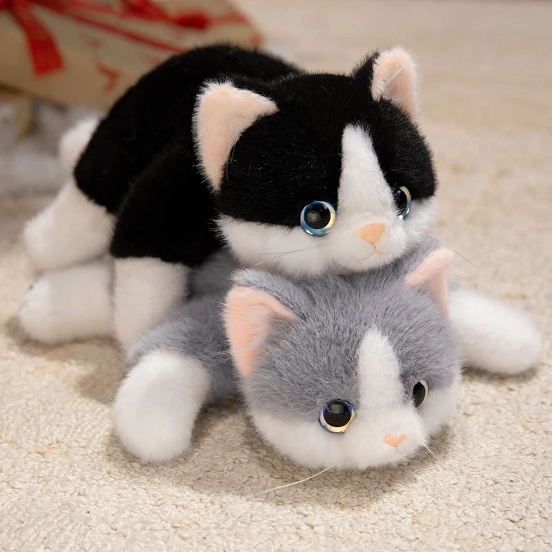 

Плюшевая подушка-игрушка в виде котика 25 см, мультяшный котёнок, мягкая игрушка-компаньон для декора комнаты, идеальный подарок для детей