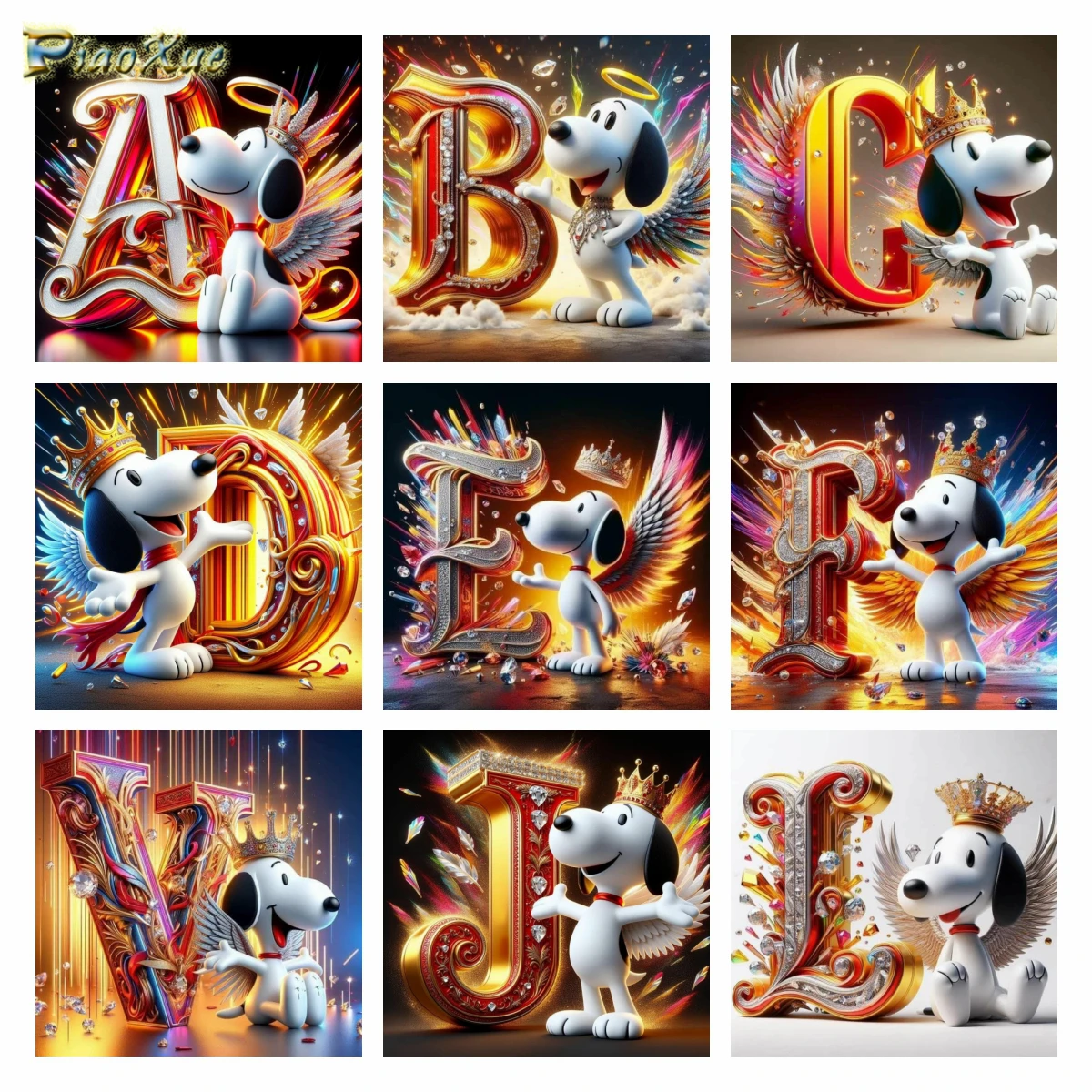 

Набор для алмазной вышивки DIY: Алфавит Снупи, милый мультяшный дизайн, вышивка крестиком, аниме-мозаика, декор для дома, подарок для детей