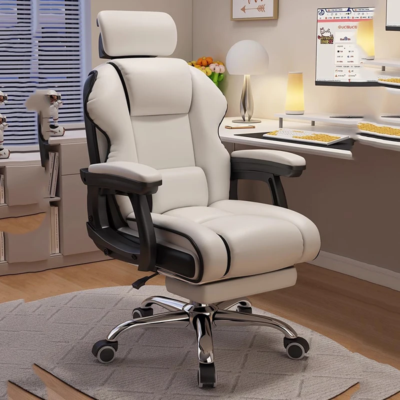 Leather Organizer Office Chair Massage Swivel Ergonomic Luxury Makeup Work Chair Extension Floor Cadeira Gamer Home Furniture