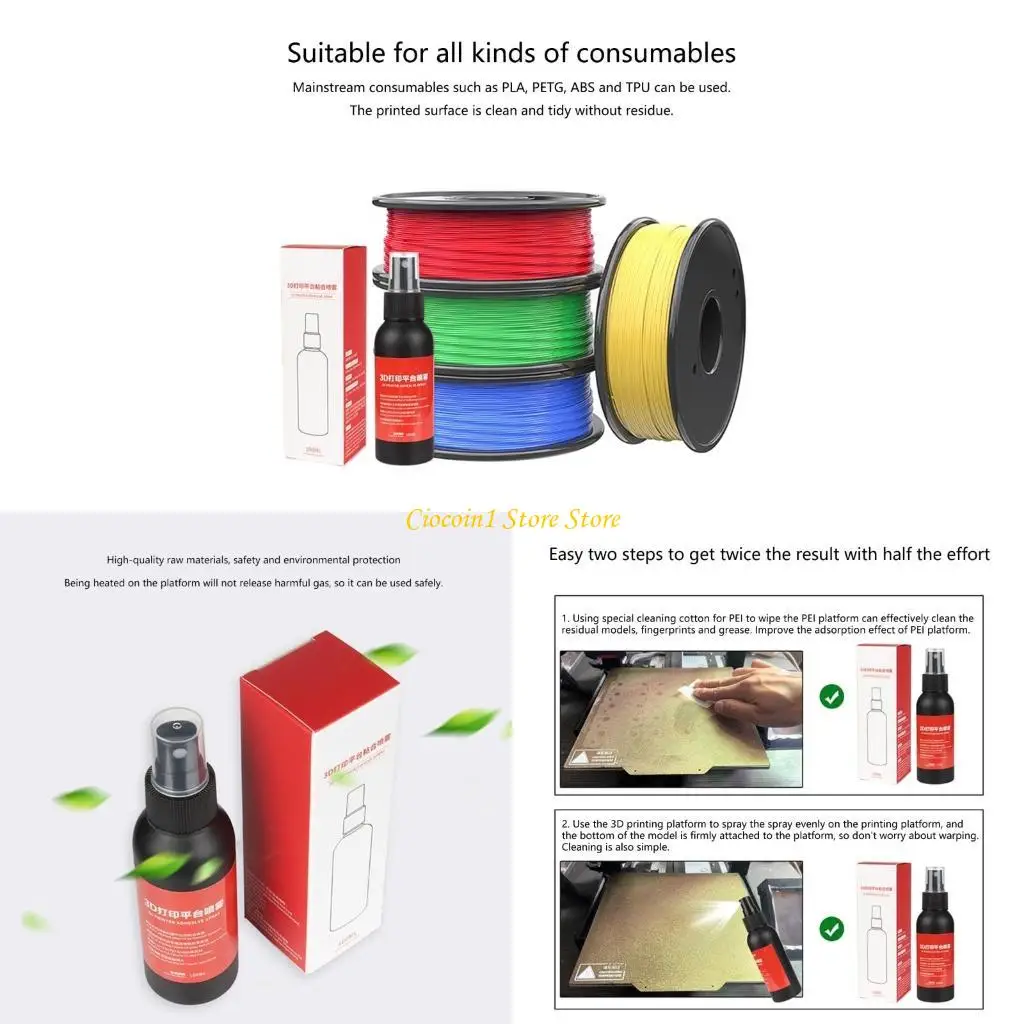 

A3PC 100ML Printing Platform Adhesive Sprays Prevents Warping For 3D Printing ABS