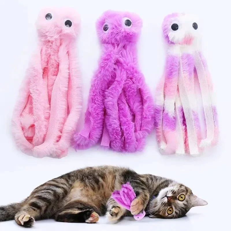 

Plush Octopus Shape Toy for Cat, Catnip, Bite Resistant, Interactive Pet Plaything, Dog Teeth Cleaning, Chew Toy, Pet Supplies