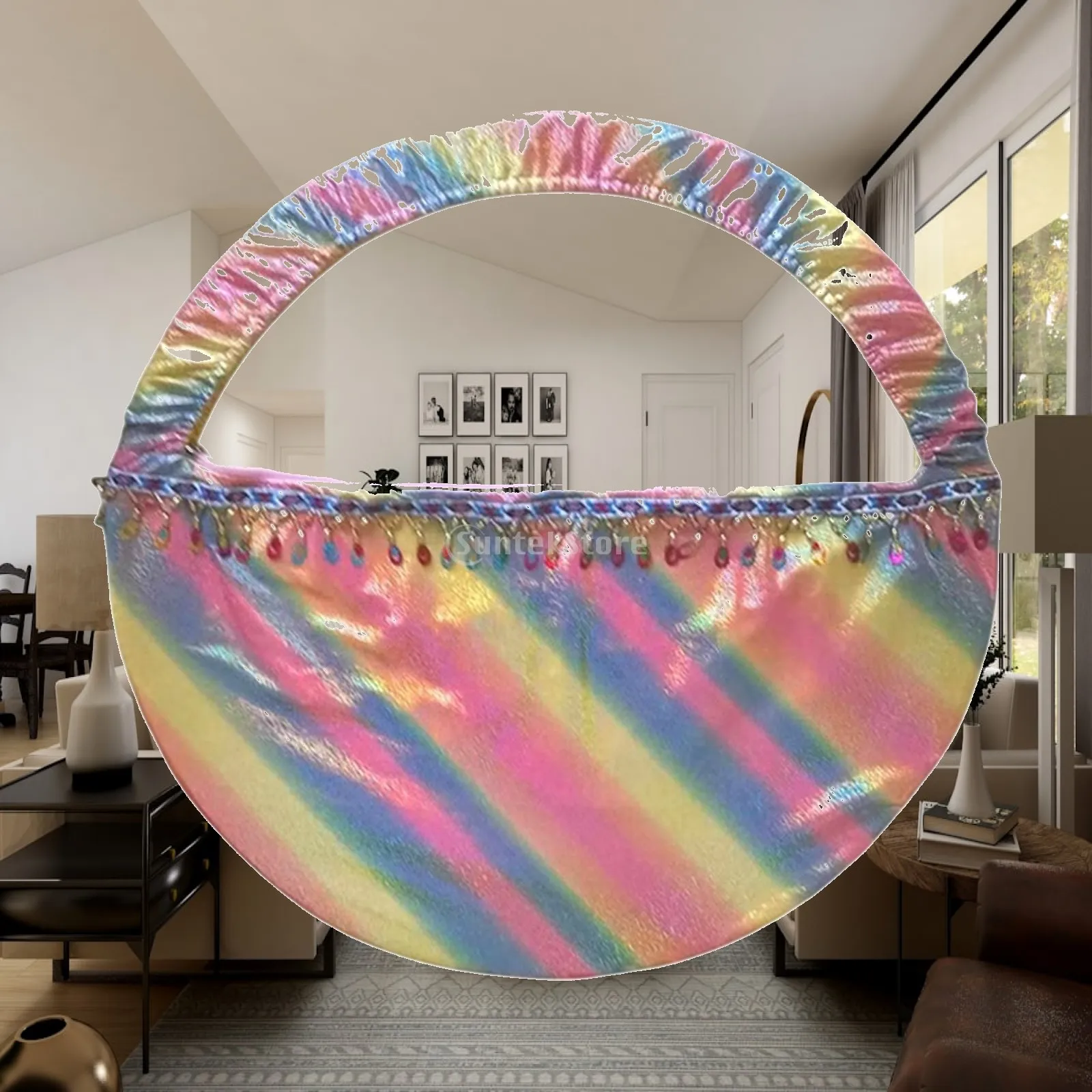 Exercise Hoop Bag with Zipper Large Gymnastics Tools Tote for Rings Balls Sticks Shoes Storage and Parties