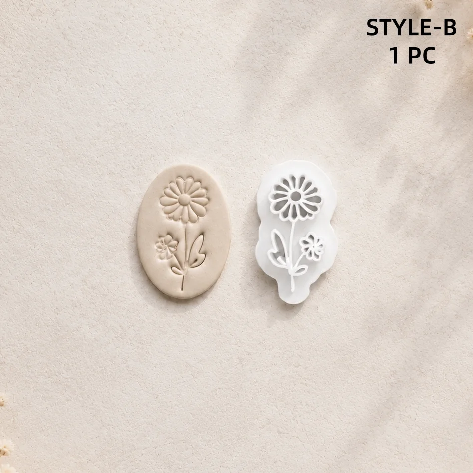 1 Stück Schmuckherstellungs-Set Blumen-Prägeformen Weiche Keramik Polymer-Ton-Schneider Rosen-Karneol-Ohrringe Ornamente Tonform – Detail 9