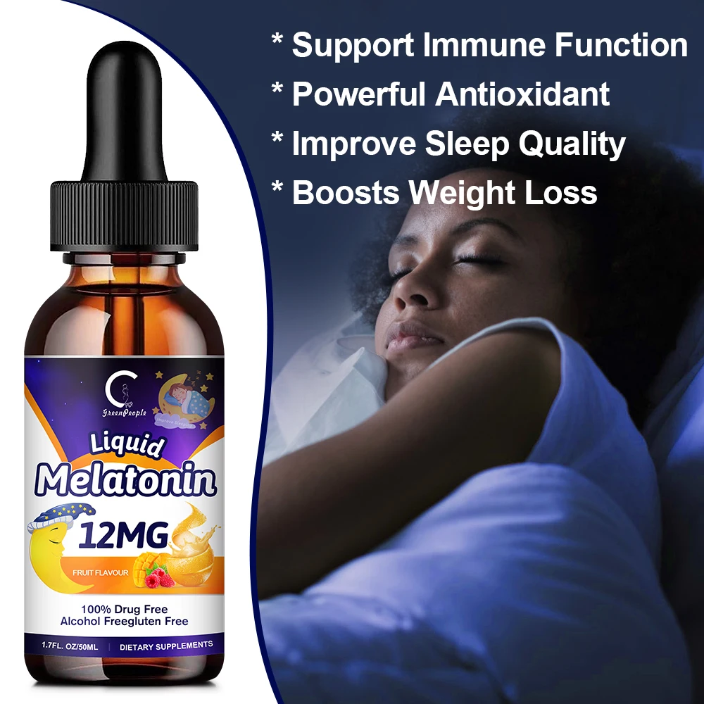 GPGP Greenpeople Melatonina 12mg Deep Sleep Aid Fatigue Insomnia Relief Upgrade Sleep Quality Keep Energy Levels for Insomniac