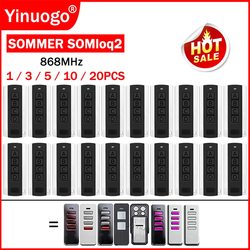 

Для SOMMER PEARL 4018 4019 4018V000 4019V000 TX55-868-4 пульт дистанционного управления для гаражных ворот 868,8 МГц 868,95 МГц SOMMER SOMloq2 передатчик