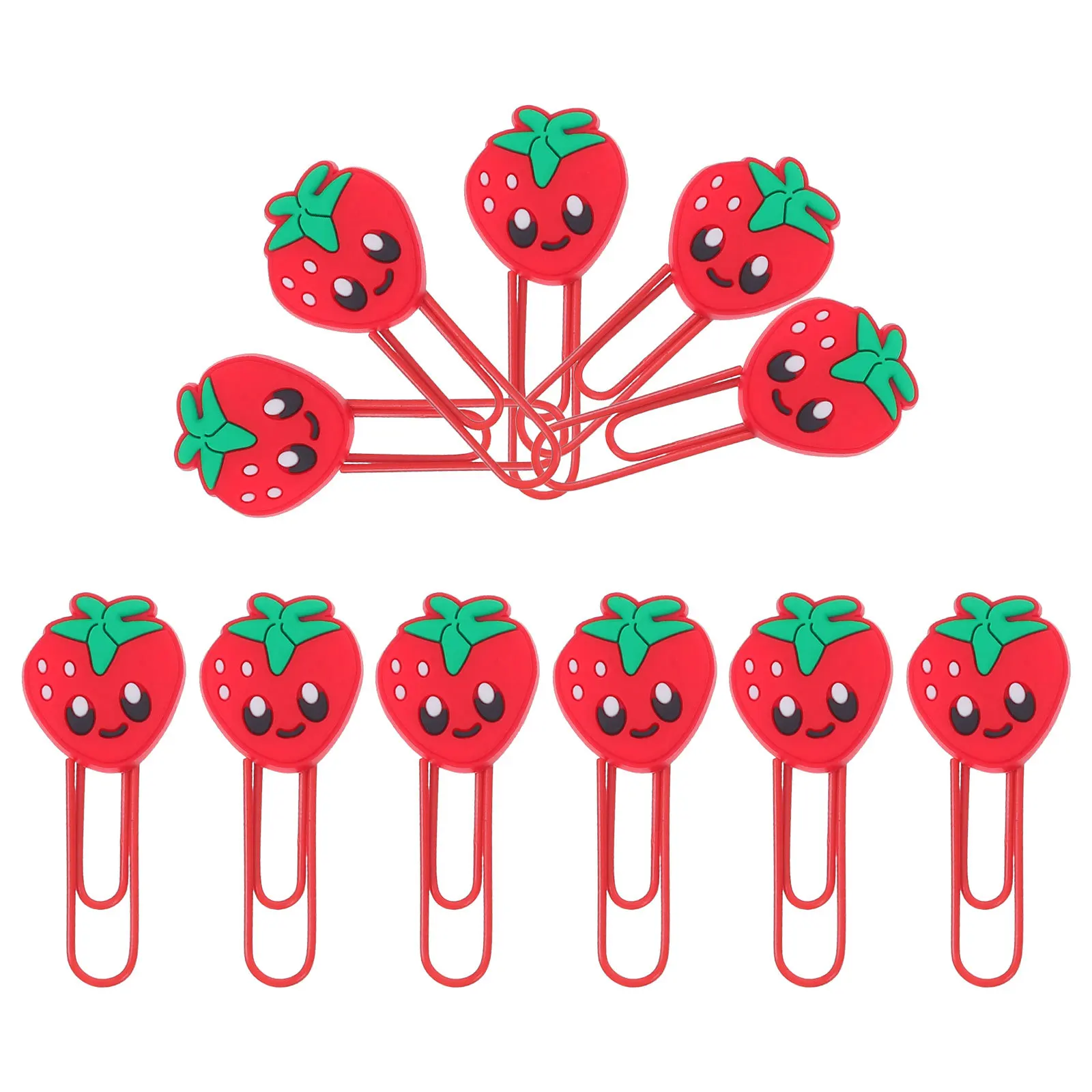 

30Pcs Fun Strawberry Paperclip Bookmarks Unique Shape Clips for Notebooks Planners Classrooms Cute Student Stationery Organizer