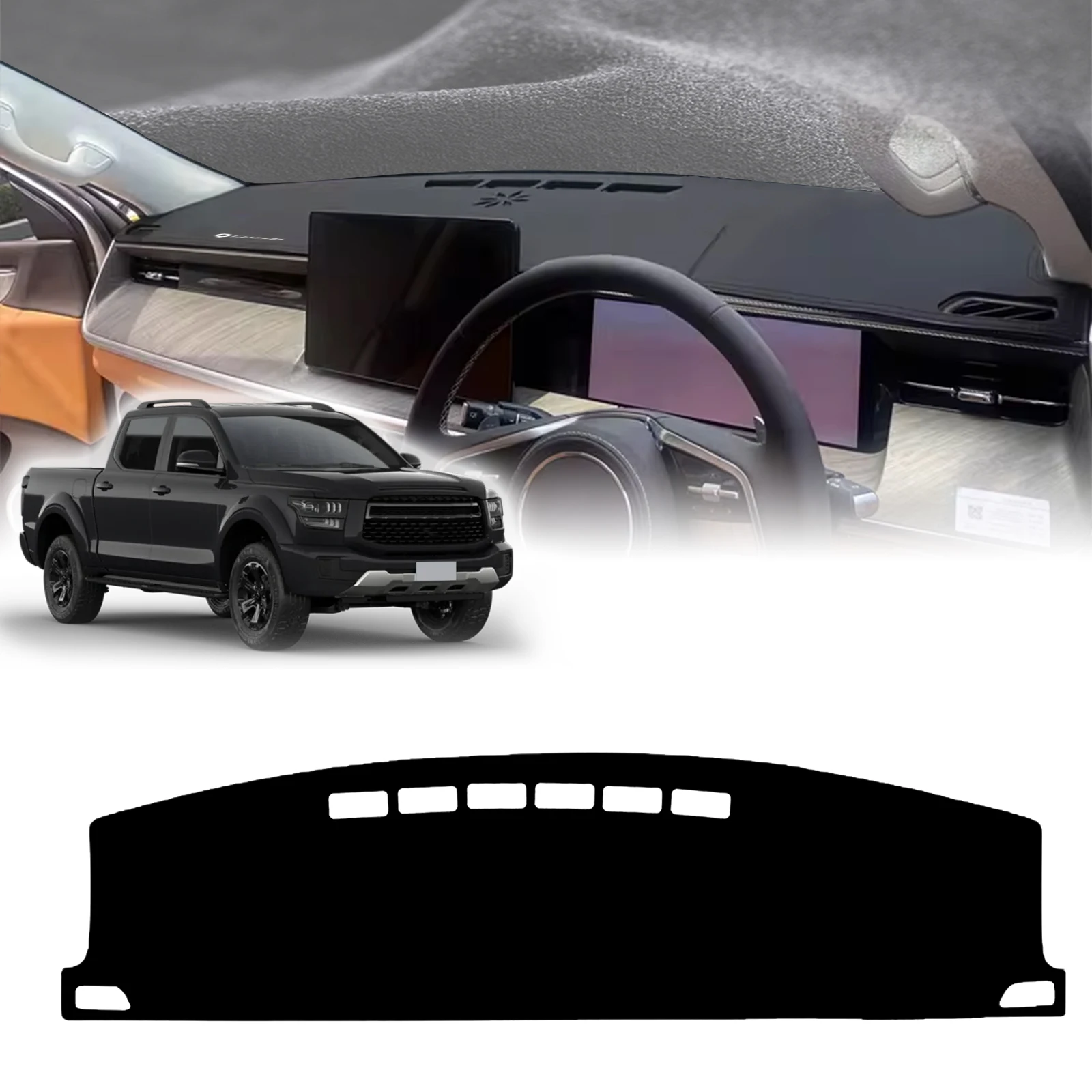 

for GWM Poer Sahar Cannon Alpha 2025-2027 Car DashMat Sunshade Accessories Dashmat Dashboard Cover Pad Protective Carpet Leather