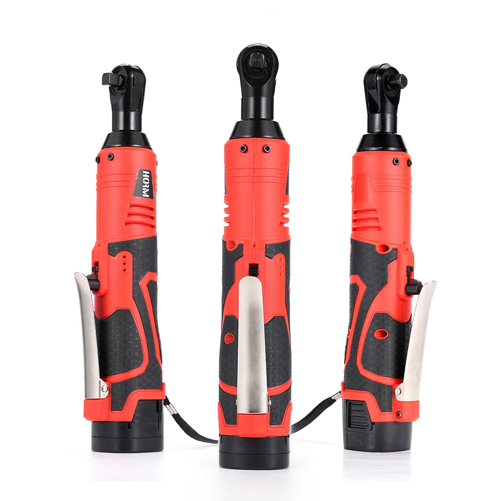 18V Cordless Electric Screwdriver Wrench 3/8 Inch Right Angle Ratchet Wrench Impact Drill to Removal Screw Nut Car Repair Tool