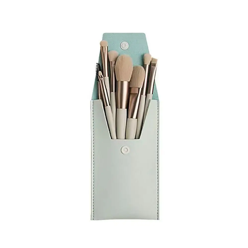 Set di 8 pennelli per trucco con setole morbide sintetici premium con borsa Strumenti per il trucco Pennello per ombretto per bellezza viso occhi Principianti