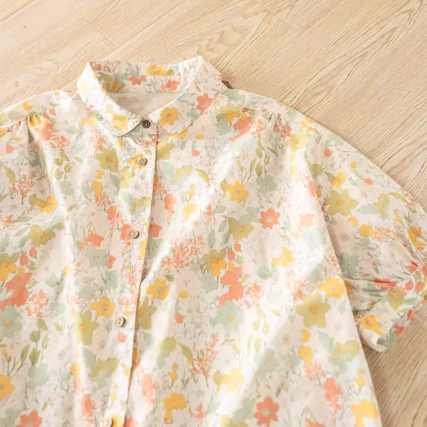 

2026 Summer women's clothing 100% cotton women shirt harajuku fashion floral printed blouses women long sleeve tops