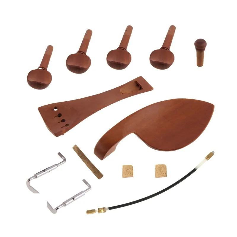4/4 Violin Accessories Set Jujube Wood Blush Rest+Chord Axis+Tail Pillar+Pull String Board Precise String Instrument Accessories