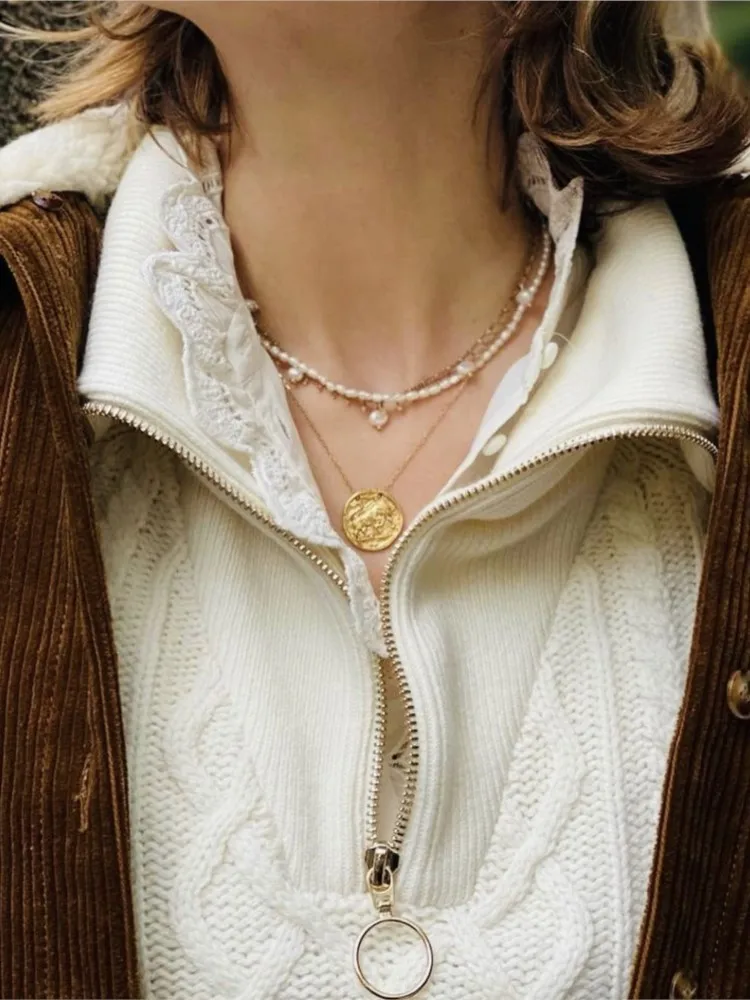 Elegant Pullover Woman Autumn Winter 2023 Twisted Knit Pull Sweater Long Sleeve Female Half Zip Loose Casual Vintage Jumper Tops