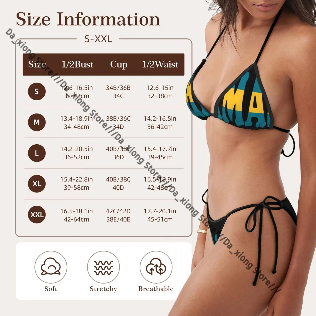 Frauen Bikini Sexy Bademode Bahamas Flagge Badeanzug Tangas Badeanzüge Beachwear Sommer Brasilianische Biquini