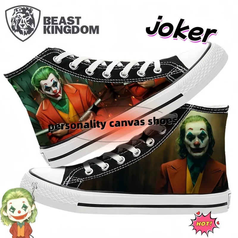

Beast Kingdom Joker High-Top Canvas Shoes Anime Cartoon Personalized Casual Student Color-Printed New Unisex Shoes Birthday Gift