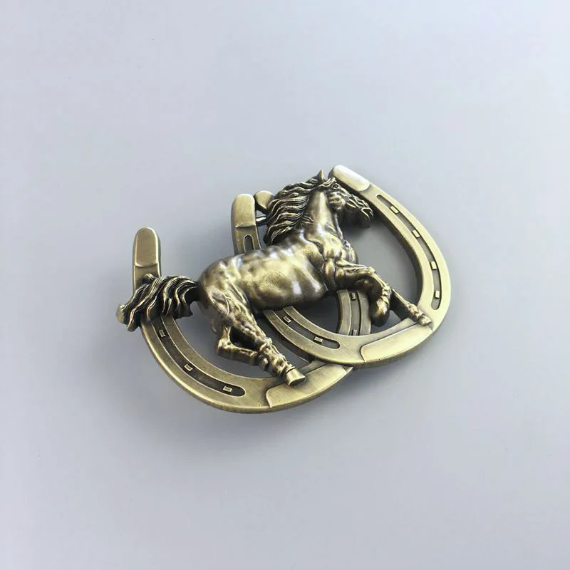 Fibbia per cintura occidentale a ferro di cavallo placcata in bronzo antico, disponibile anche negli Stati Uniti Gurtelschnalle Boucle de ceinture