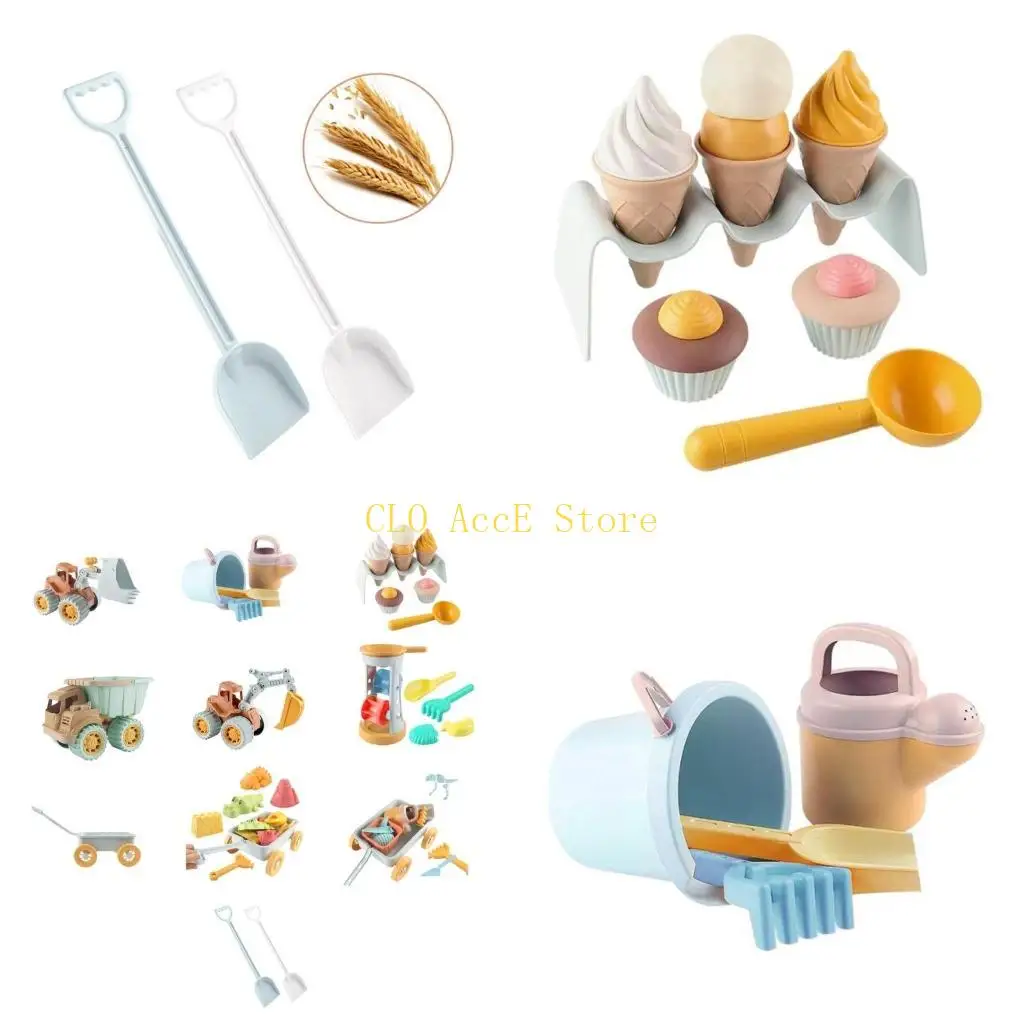 

16FE Kids Summer Beach Toy Vehicle Sand Bucket Colorful Trolley Baby Birthday Gifts
