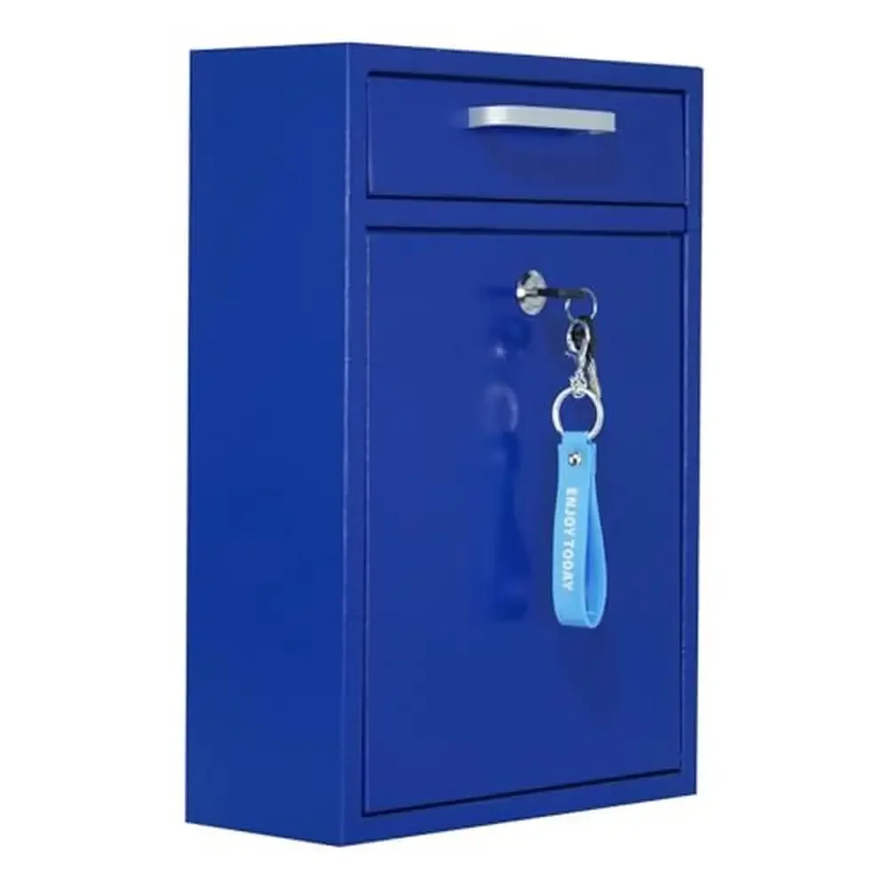 

Large Locking Wall Mount Galvanized Steel Mailbox with Keys Secure Outdoor Drop Box House & Office Modern Design Rustproof Easy