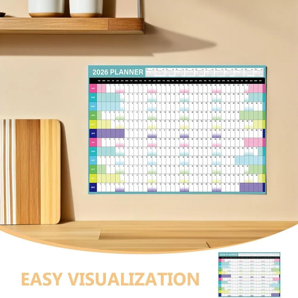 New 2026 Calendar Large Wall Calendar 365 Days Planner Sheet To Do List Check-In Plan Daily Weekly Agenda Schedule Organize image 5