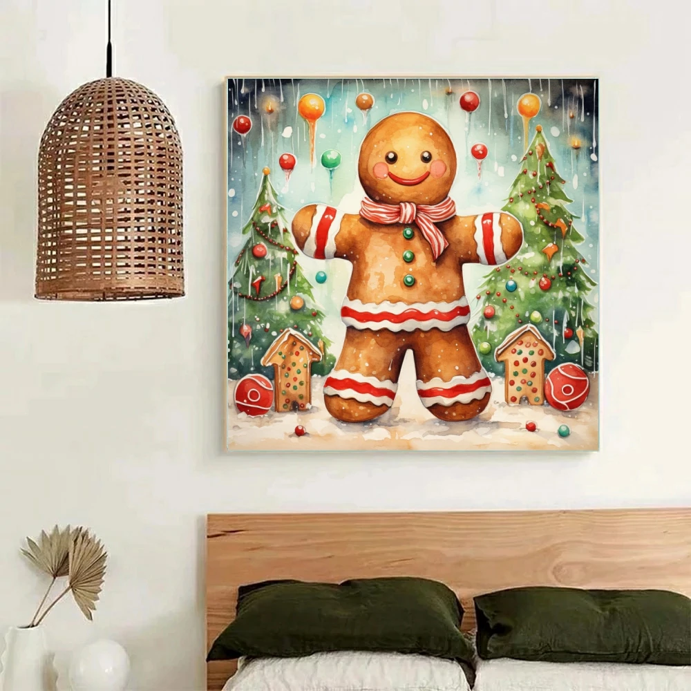 New 2023 Diy AB Diamond Painting Kit Christmas Gingerbread Man Embroidery Mosaic Cartoon Art Cross Stitch Home Decor Kids Gift