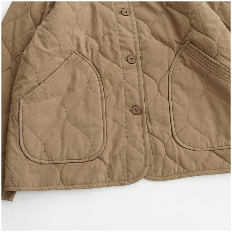 Lightweight Long Sleeved Padded Jacket for Men Women Loose Casual Japanese Retro Single Breasted Clip on Cotton Short Parkas