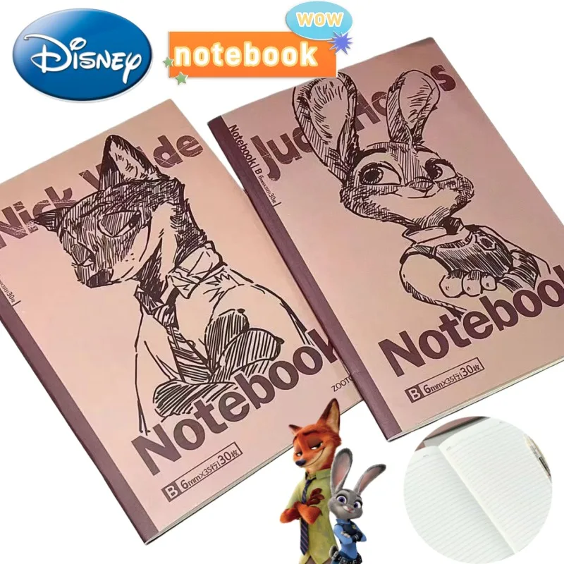 

Zootopia Disney Judy Nick Creative Kawaii Высококачественный блокнот, персонализированный девчачий стиль, ежедневный студенческий дневник, альбом для рисования