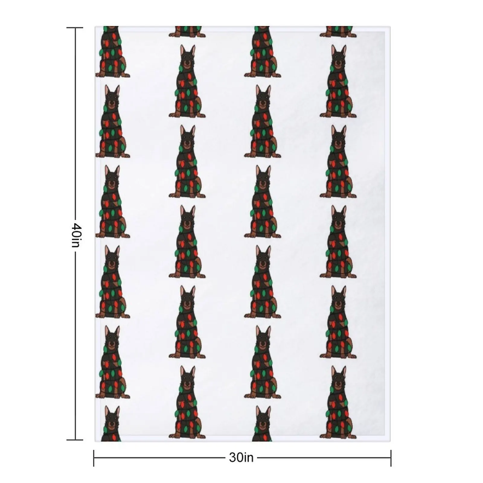 Beauceron Dog with Christmas Lights Wrapped Around Its Body â Festive and Adorable Design Description: Get into Throw Blanket
