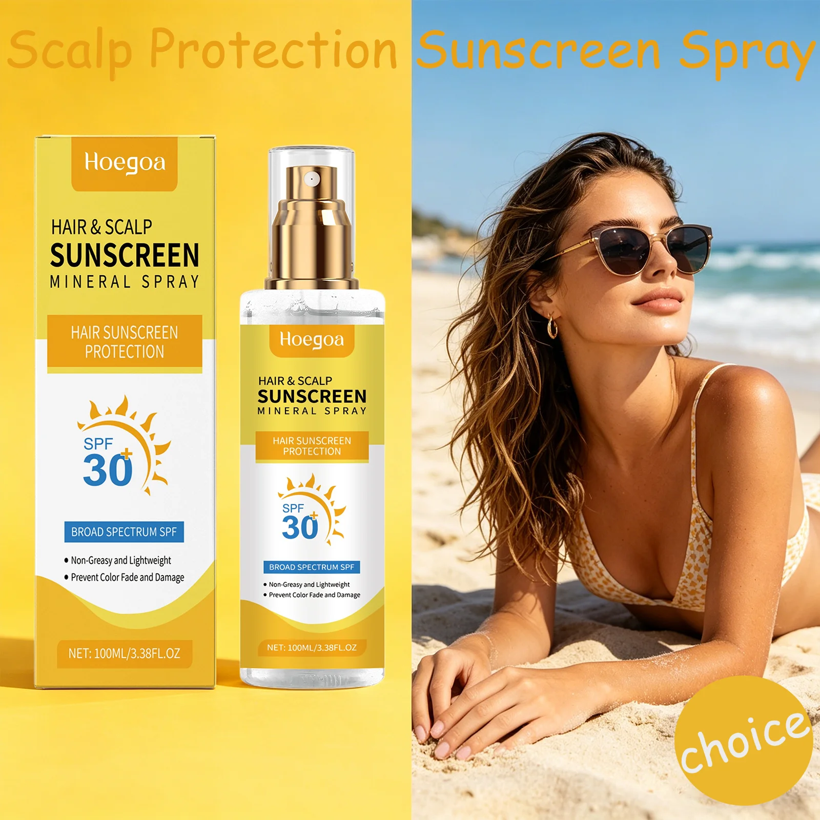 

Scalp Protection Sunscreen Spray Gentle Care Nourish Hair Scalp UV Protection Prevent Dyed Hair Fading Ideal For Dry Hair