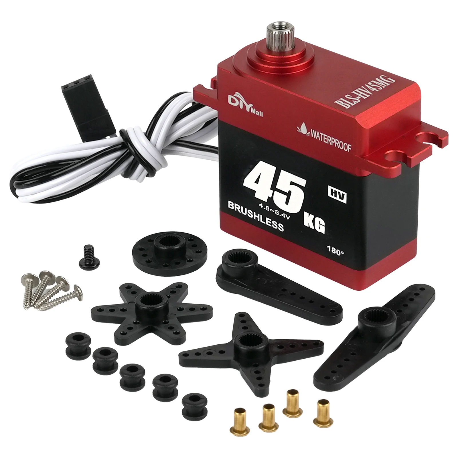 

Цифровой бесщеточный сервопривод BLS-HV45MG 45 кг с высоким крутящим моментом, водонепроницаемый, с металлическим редуктором, алюминиевый корпус, для радиоуправляемых машин и грузовиков, 180, 270, 360 градусов