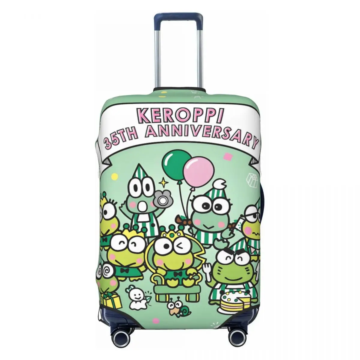 مخصص Keroppi الأخضر الضفدع غطاء الأمتعة مرونة رائعتين الكرتون حقيبة سفر أغطية حماية يناسب 18-32 بوصة