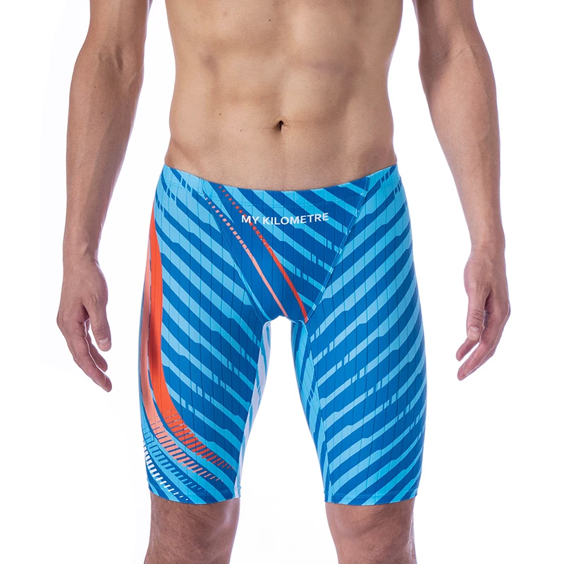 MY KILOMETRE Bañadores de hombre Swim Jammers atléticos profesionales Bañadores Hombre Traje De Baño Hombre Shorts de baño de entrenamiento duraderos