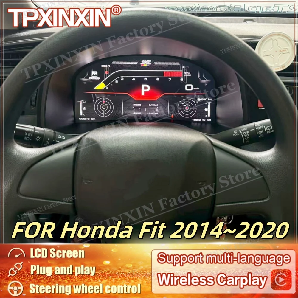 2025 New Design 12.3‘’ For Honda Fit 2014~2020 Digital Dashboard optional Virtual Instrument Cluster CockpitPremium Tailored
