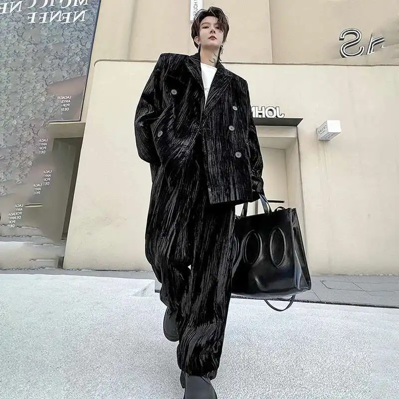 LUZHEN Personalized Trendy Suit Jackets Two-piece Sets Spring Luxury Men\'s Clothing Stylish Elegant Straight Suit Pants LZ3333