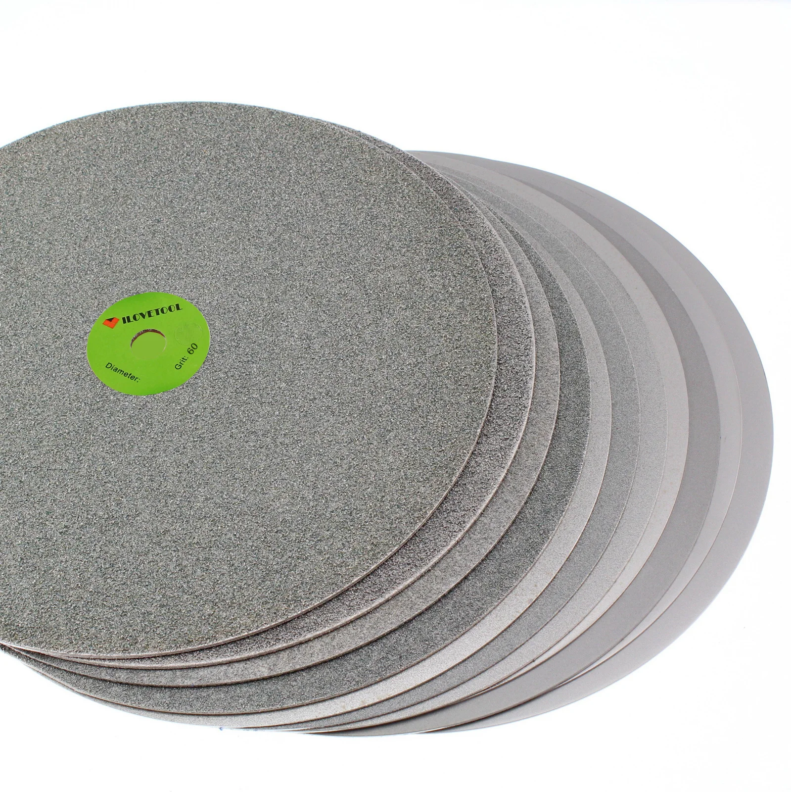 

10"inch 250mm Grit 60-1000 Diamond Coated Flat Lap Disk Grinding Polishing Wheel Lapidary Tools for Stone Glass Gemstone Jewelry