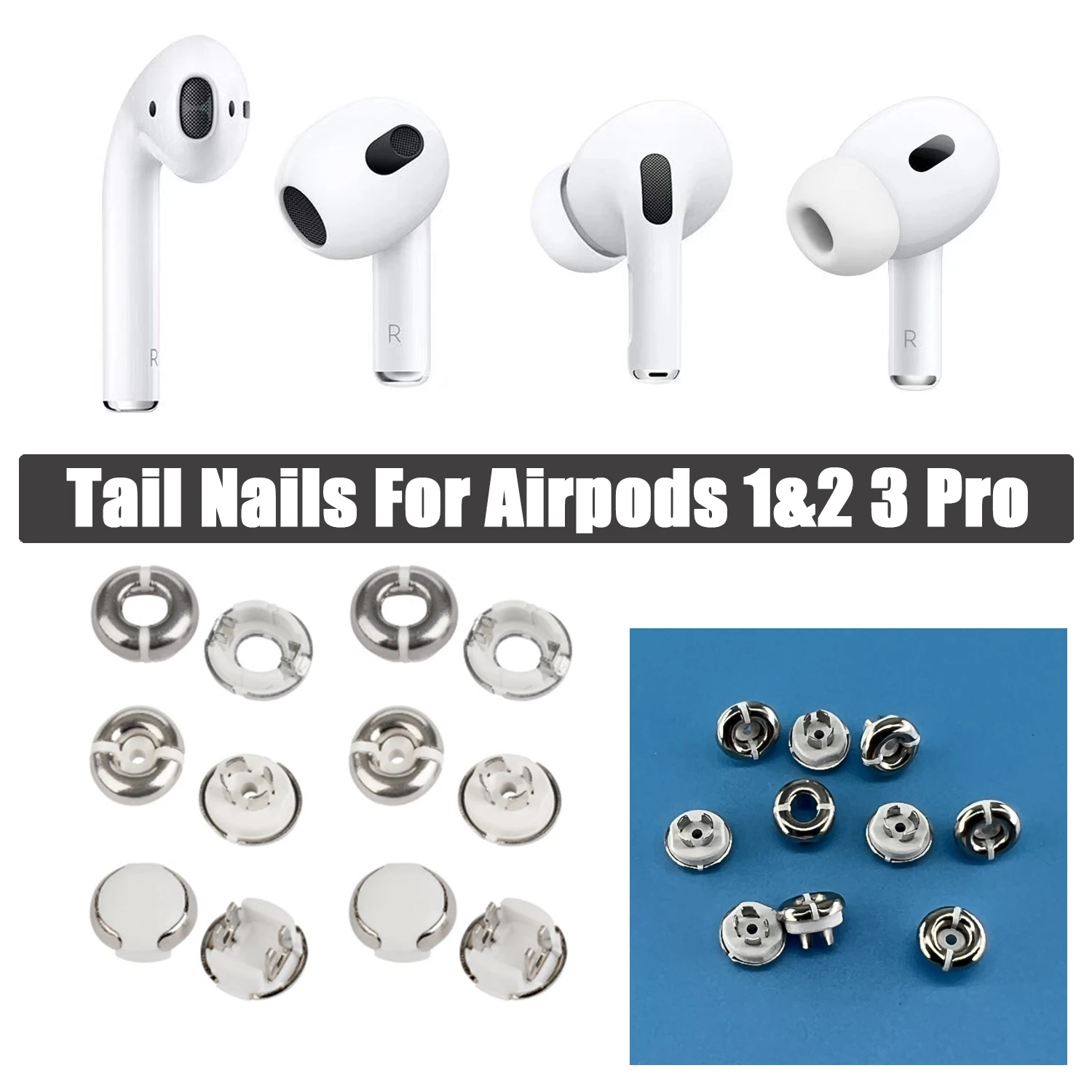 For AirPods 1&2 3 Pro Bluetooth Earphone Tail Nails Replacement Repair Parts Tool Tail Pin Headphone Tail Plug Professional