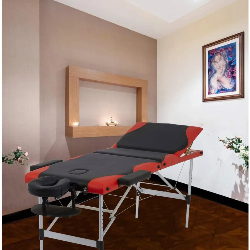 

Portable Massage Table Lash Bed 3 Folding Massage Bed Height Adjustable Lightweight Aluminium Frame