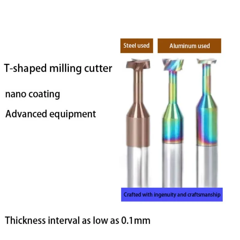 

Т-образная фреза с цветным покрытием, старинная медная, твердый сплав, твердый алюминий для использования в стали, D6