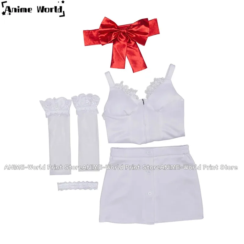 《حجم مخصص》لعبة كوسبلاي كاثرين أزياء تنكرية كاثرين مثير بحمالات بيضاء قصيرة مع جوارب مجموعة كاملة للنساء